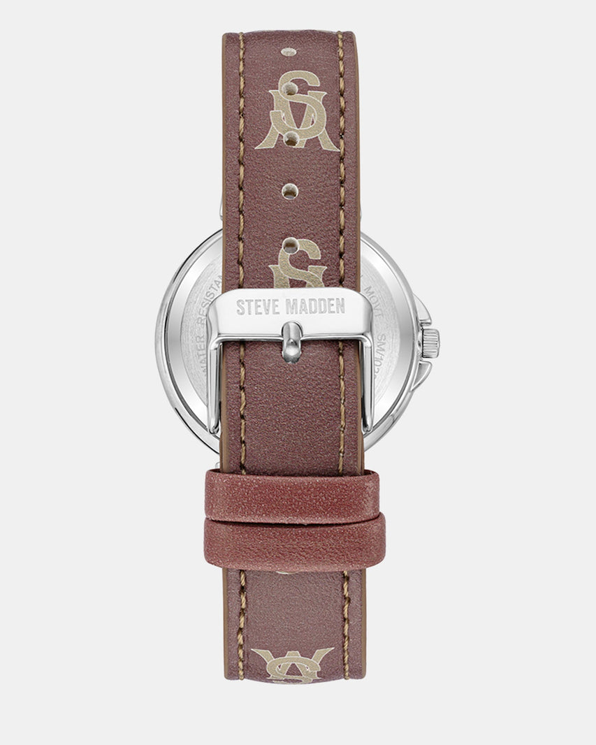 STACKED LOGO WATCH BROWN MULTI - Jewelry - Steve Madden Canada