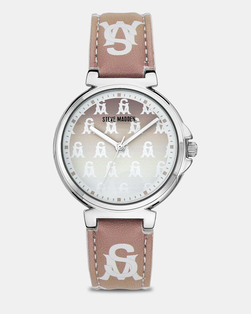 STACKED LOGO WATCH BLUSH MULTI - Jewelry - Steve Madden Canada