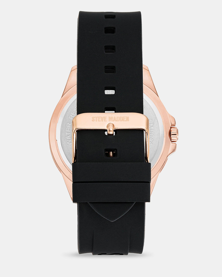 RUBBERIZED ENAMEL CASE WATCH ROSE GOLD MULTI - Jewelry - Steve Madden Canada