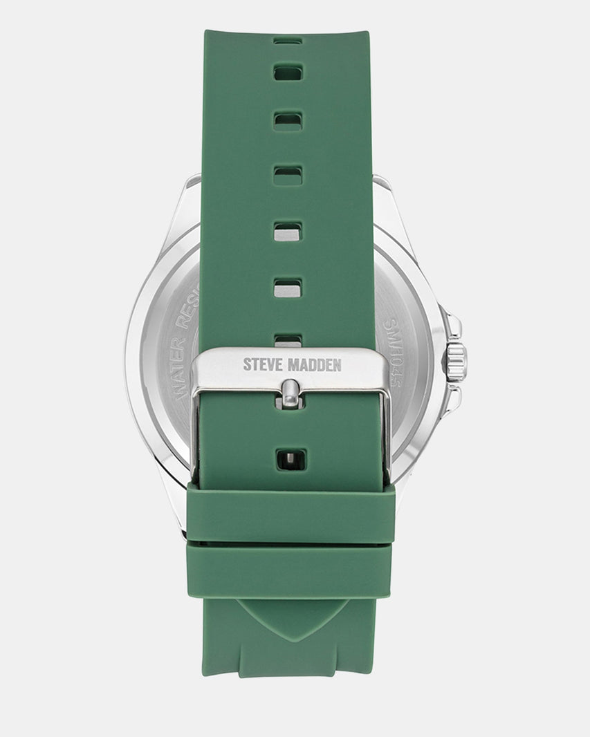 RUBBERIZED ENAMEL CASE WATCH GREEN MULTI - Jewelry - Steve Madden Canada