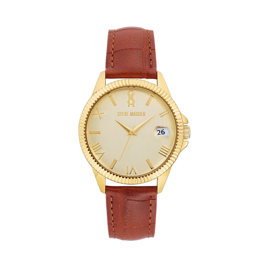 CLASSIC EMBOSSED WATCH GOLD MULTI - Jewelry - Steve Madden Canada