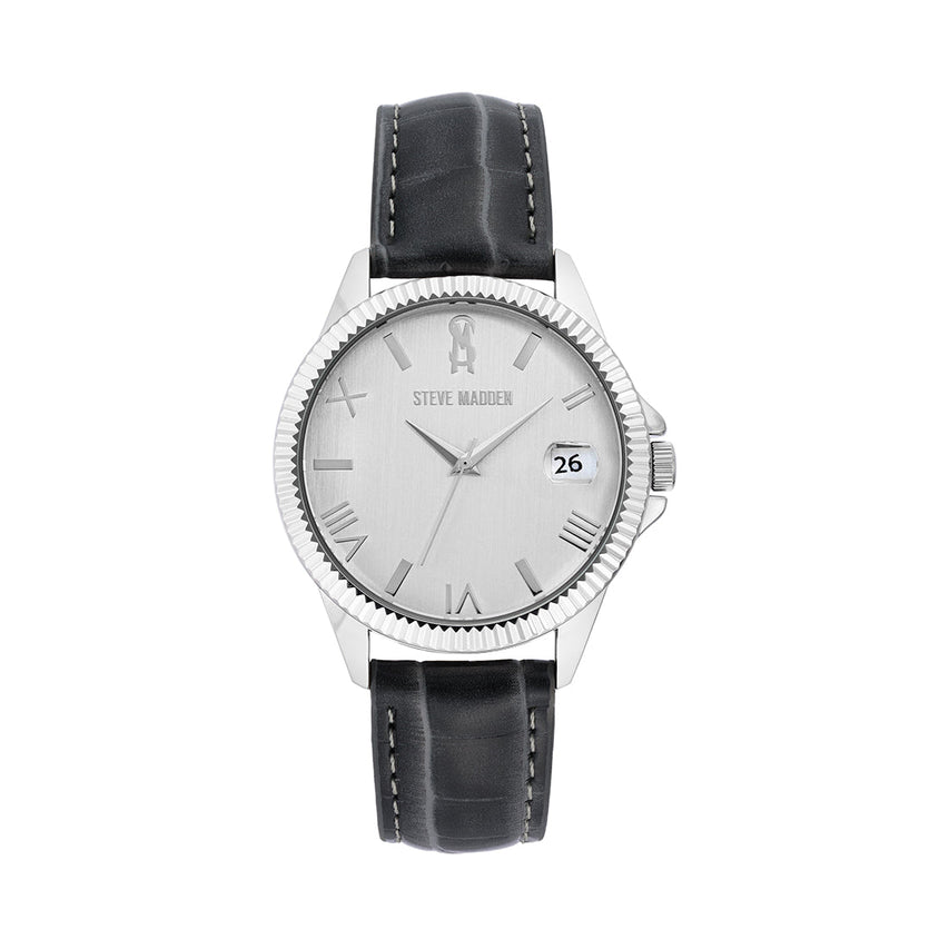 CLASSIC EMBOSSED WATCH SILVER MULTI - Jewelry - Steve Madden Canada