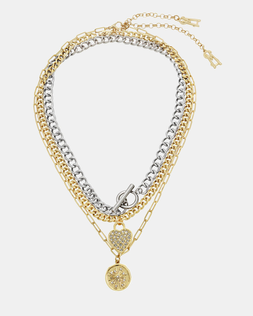 CHARM MULTI STRAND NECKLACE GOLD MULTI - Jewelry - Steve Madden Canada