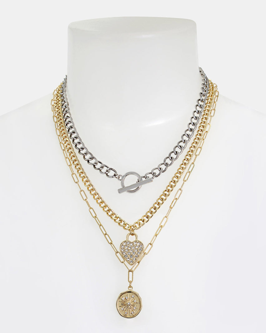 CHARM MULTI STRAND NECKLACE GOLD MULTI - Jewelry - Steve Madden Canada