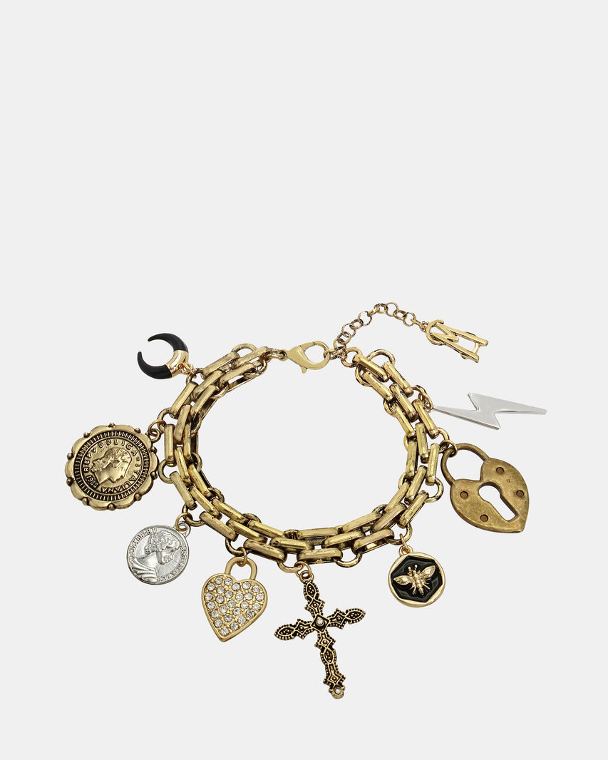 CHUNKY CHARM BRACELET GOLD - Jewelry - Steve Madden Canada