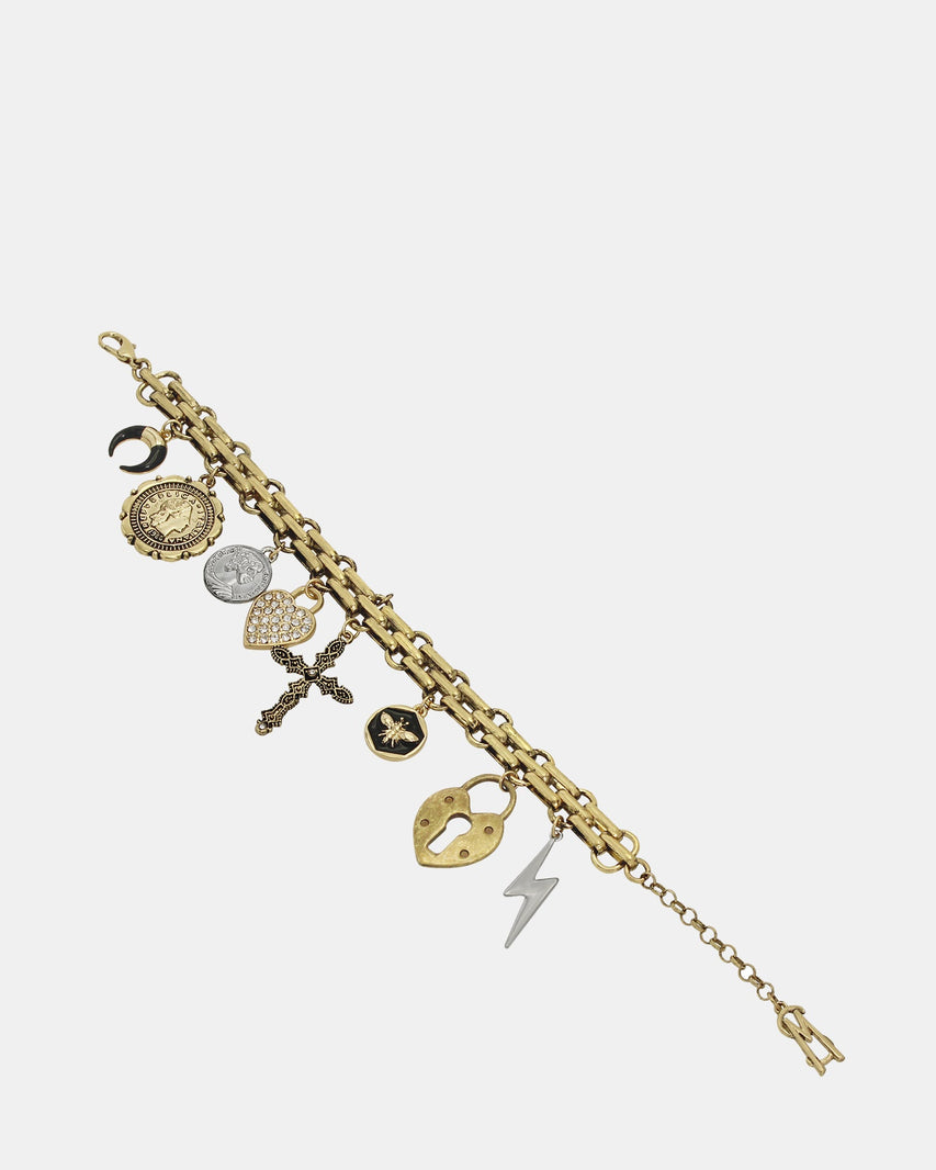 CHUNKY CHARM BRACELET GOLD - Jewelry - Steve Madden Canada