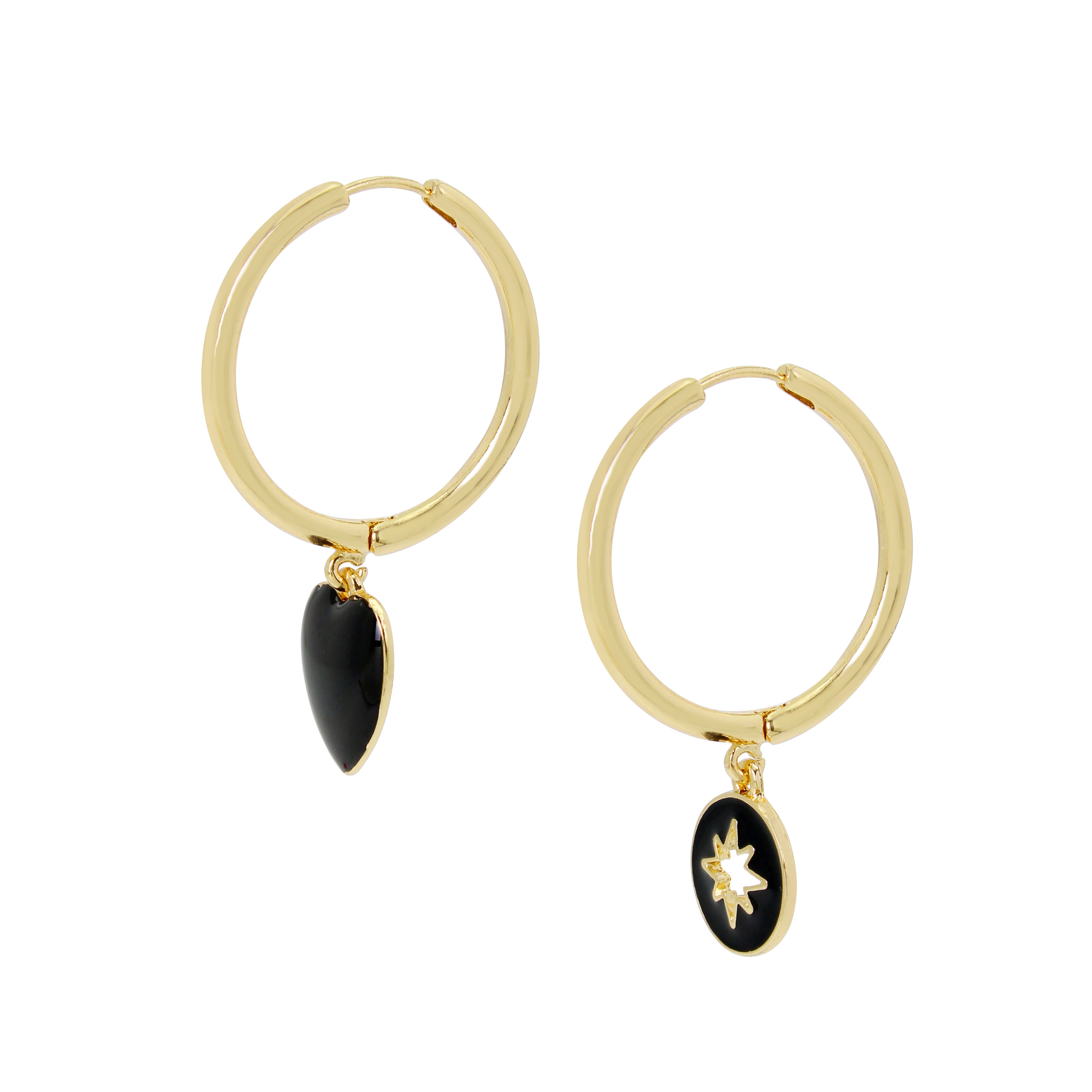 HEART STAR HOOP EARRINGS GOLD MULTI - Jewelry - Steve Madden Canada