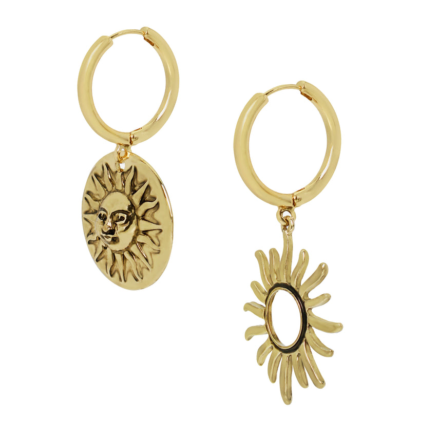 SUN BURST HOOP EARRINGS GOLD - Jewelry - Steve Madden Canada