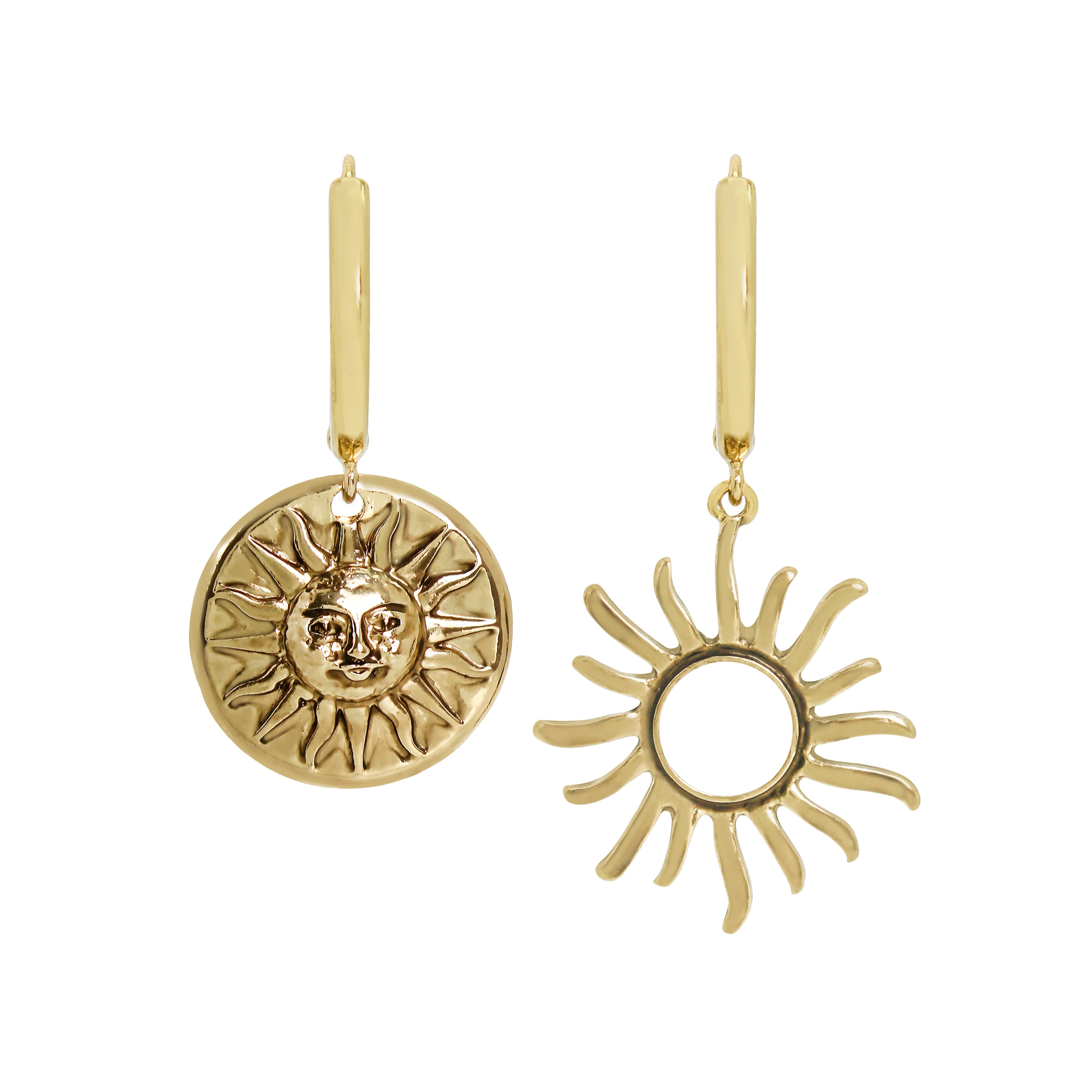 SUN BURST HOOP EARRINGS GOLD - Jewelry - Steve Madden Canada