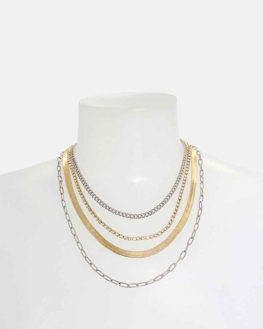 MULTI STRAND CHUNKY NECKLACE GOLD MULTI - Jewelry - Steve Madden Canada
