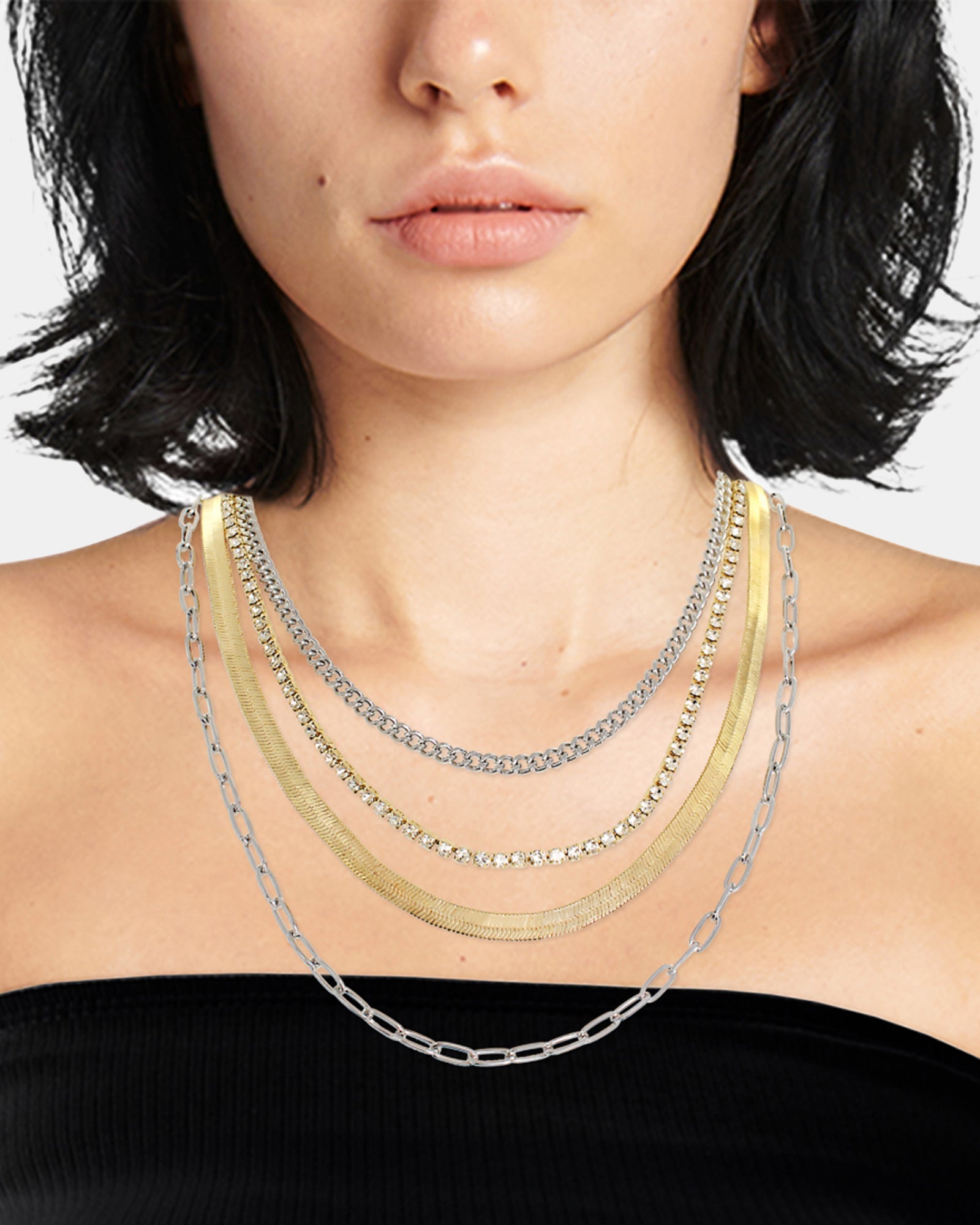 MULTI STRAND CHUNKY NECKLACE GOLD MULTI - Jewelry - Steve Madden Canada