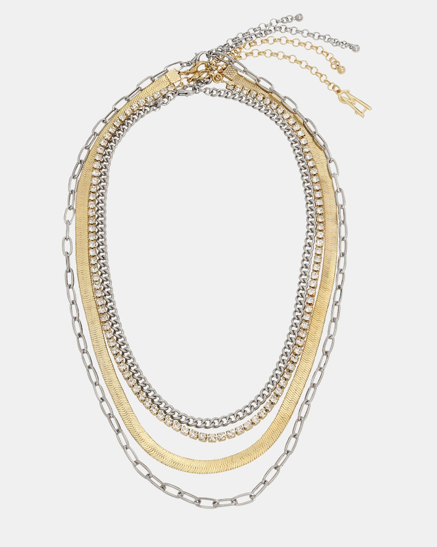 MULTI STRAND CHUNKY NECKLACE GOLD MULTI - Jewelry - Steve Madden Canada