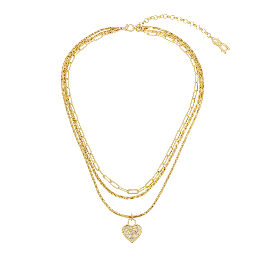 HEART CHARM MULTI STRAND NECKLACE GOLD - Jewelry - Steve Madden Canada