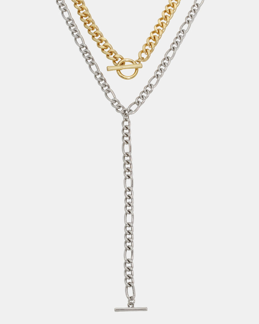 MULTI STRAND CHAIN NECKLACE GOLD MULTI - Jewelry - Steve Madden Canada