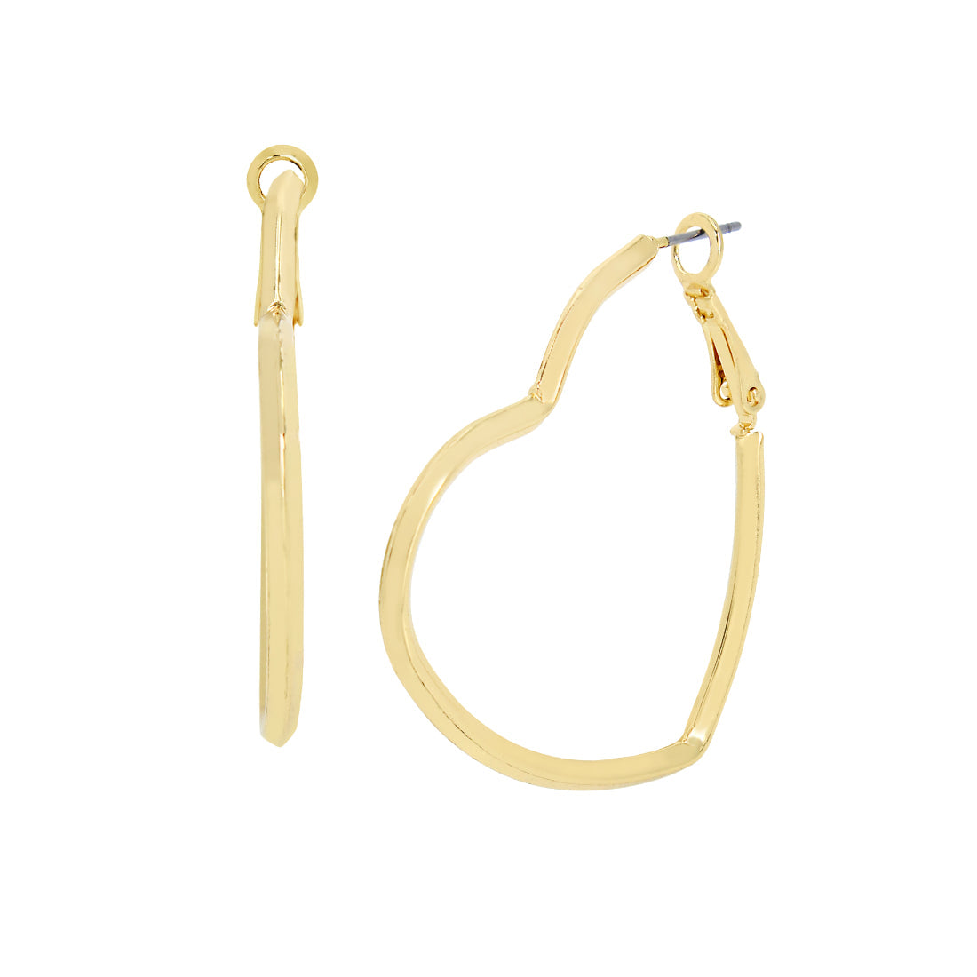 HEART SHAPED HOOP EARRINGS GOLD - Jewelry - Steve Madden Canada