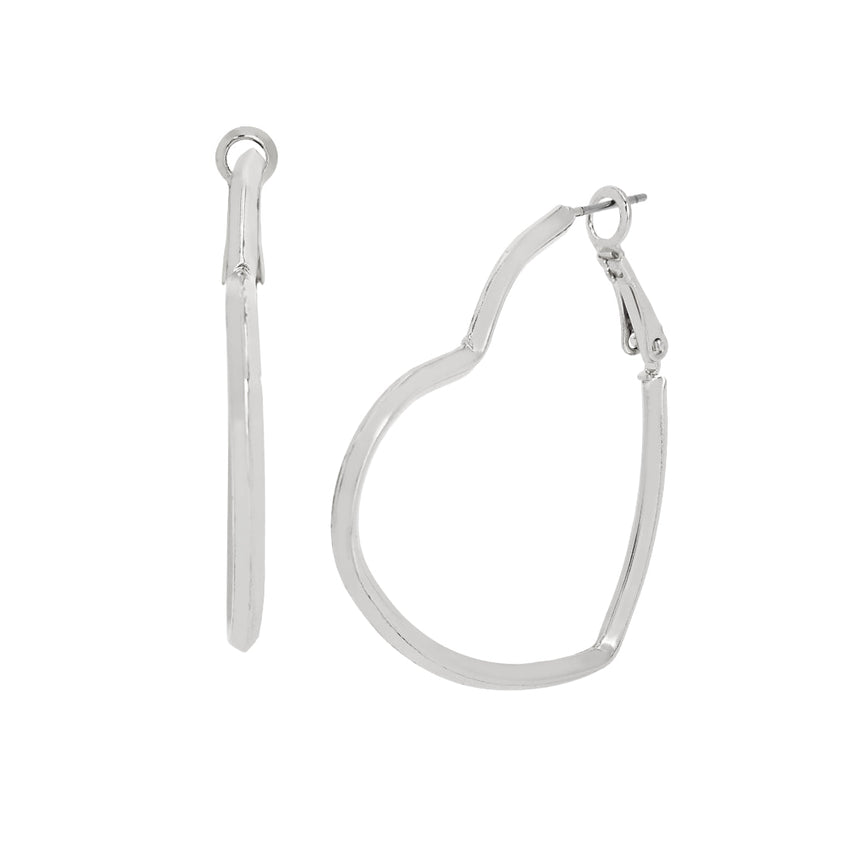 HEART SHAPED HOOP EARRINGS SILVER - Jewelry - Steve Madden Canada