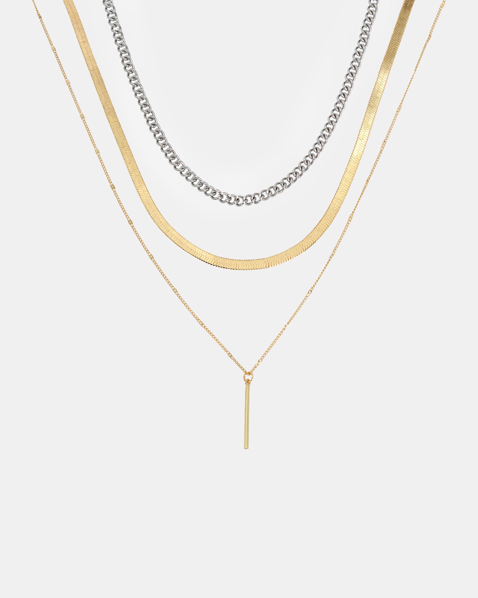 3 PIECE STICK PENDANT NECKLACE GOLD MULTI - Jewelry - Steve Madden Canada