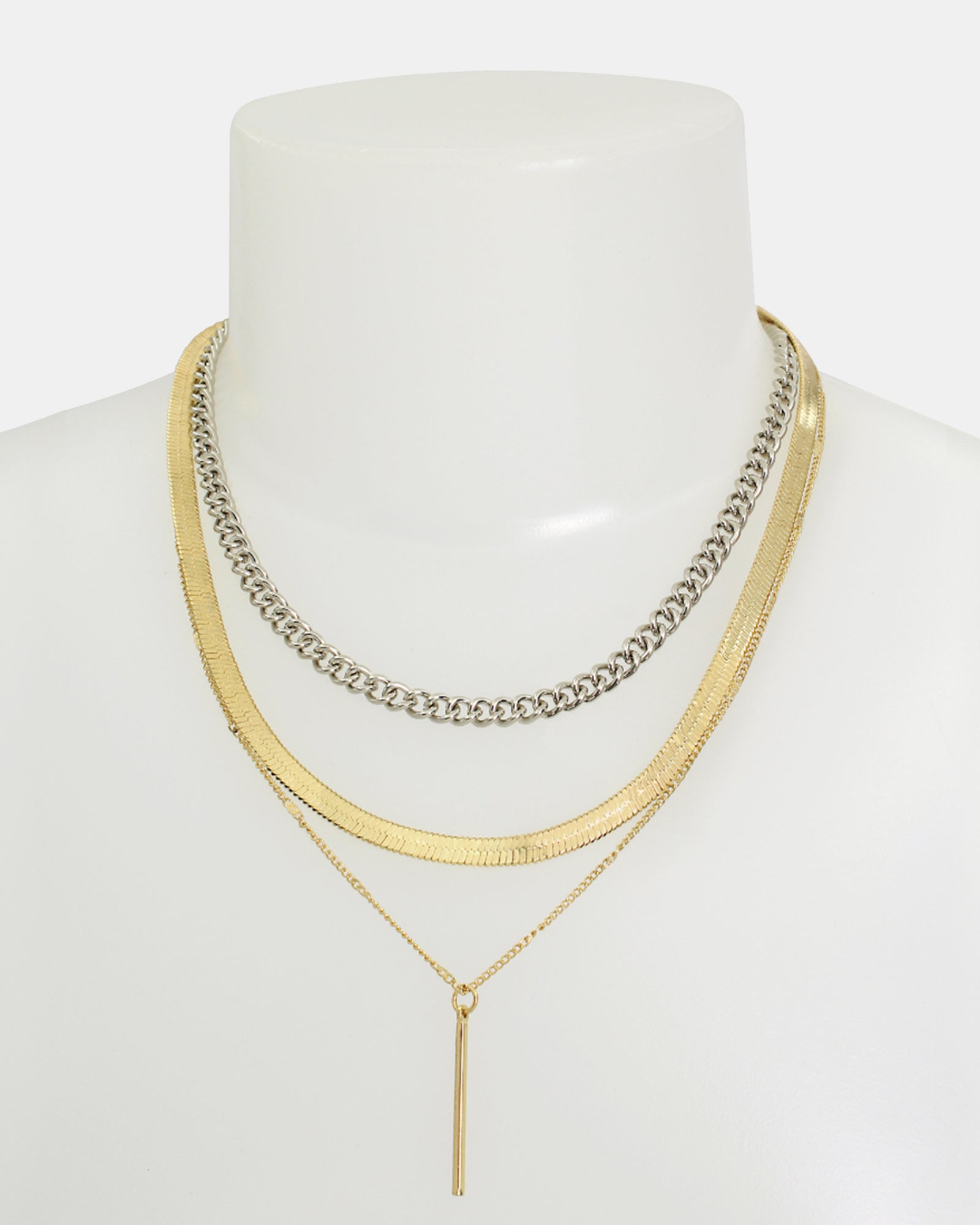 3 PIECE STICK PENDANT NECKLACE GOLD MULTI - Jewelry - Steve Madden Canada
