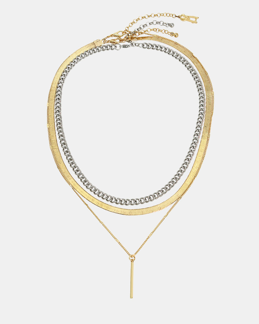 3 PIECE STICK PENDANT NECKLACE GOLD MULTI - Jewelry - Steve Madden Canada
