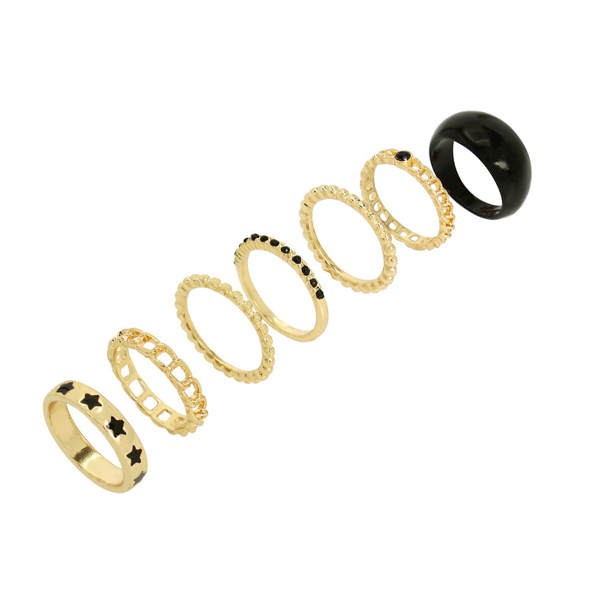 7 PIECE RING STACK GOLD MULTI - Jewelry - Steve Madden Canada