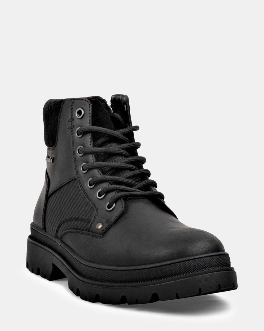 BROOKS BLACK LEATHER - Men's Shoes - Steve Madden Canada