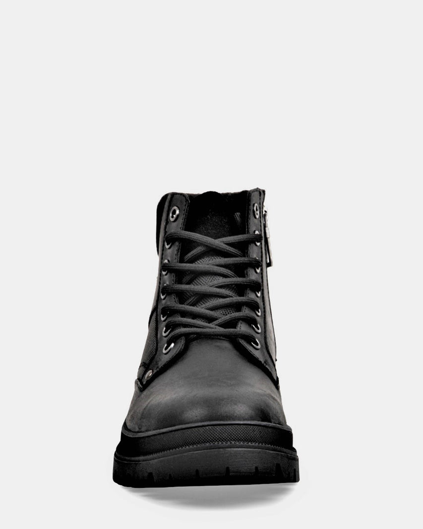 BROOKS BLACK LEATHER - Men's Shoes - Steve Madden Canada