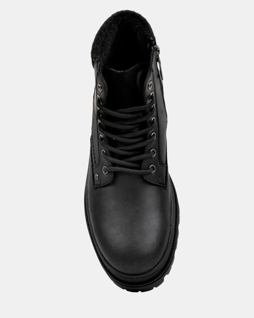 BROOKS BLACK LEATHER - Men's Shoes - Steve Madden Canada