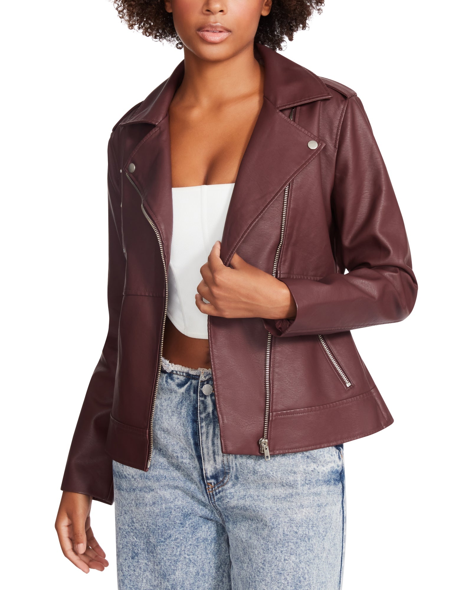 JULIA JACKET BURGUNDY - Clothing - Steve Madden Canada
