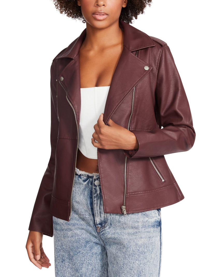 JULIA JACKET BURGUNDY - Clothing - Steve Madden Canada