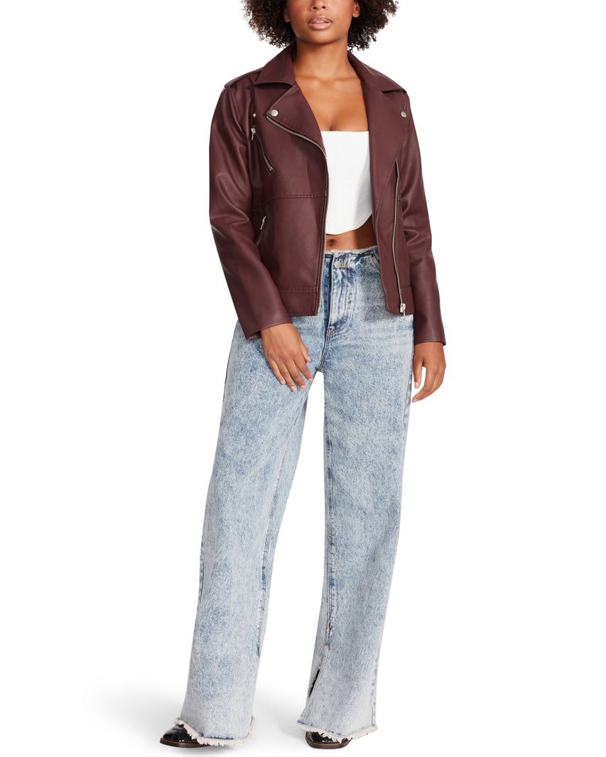 JULIA JACKET BURGUNDY - Clothing - Steve Madden Canada