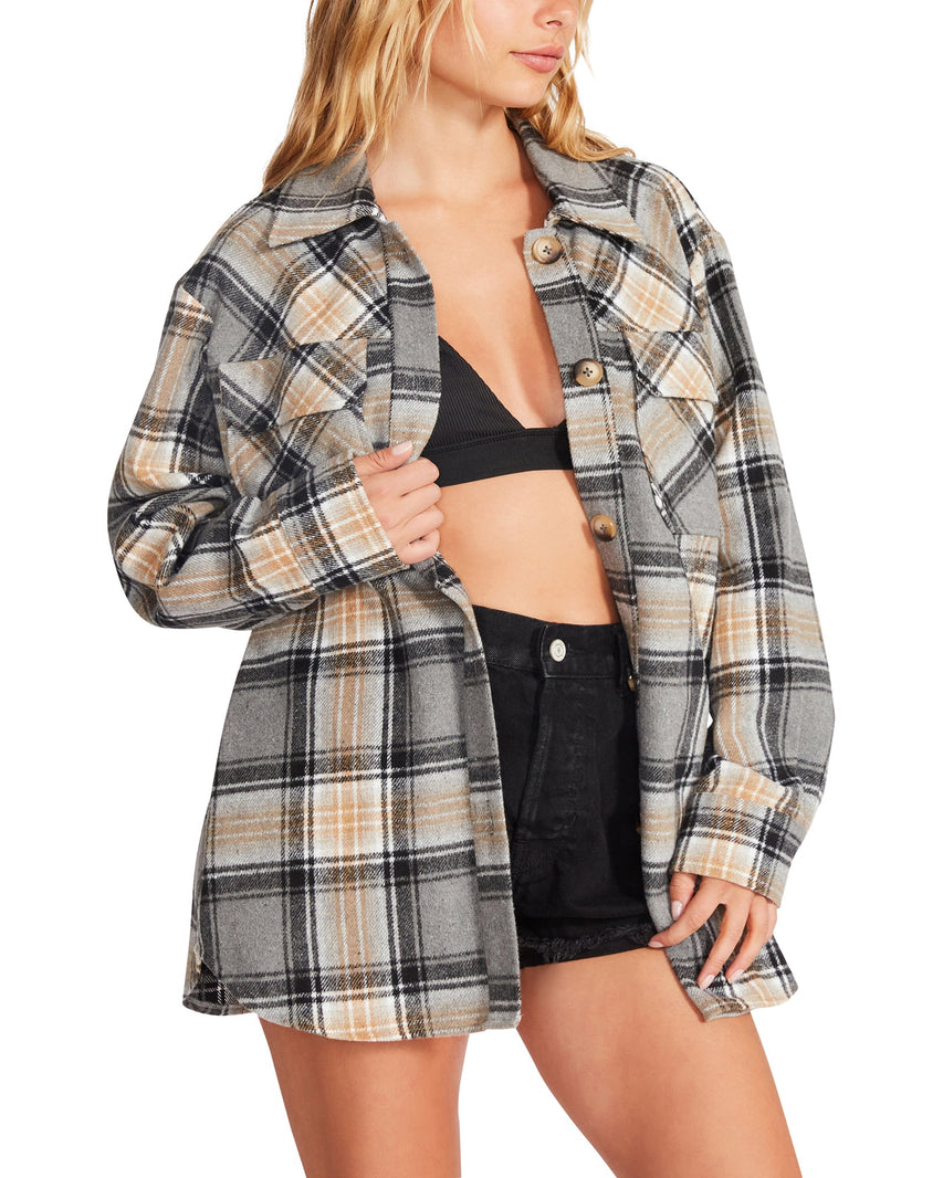 BROOKLYN SHACKET GREY MULTI - Clothing - Steve Madden Canada