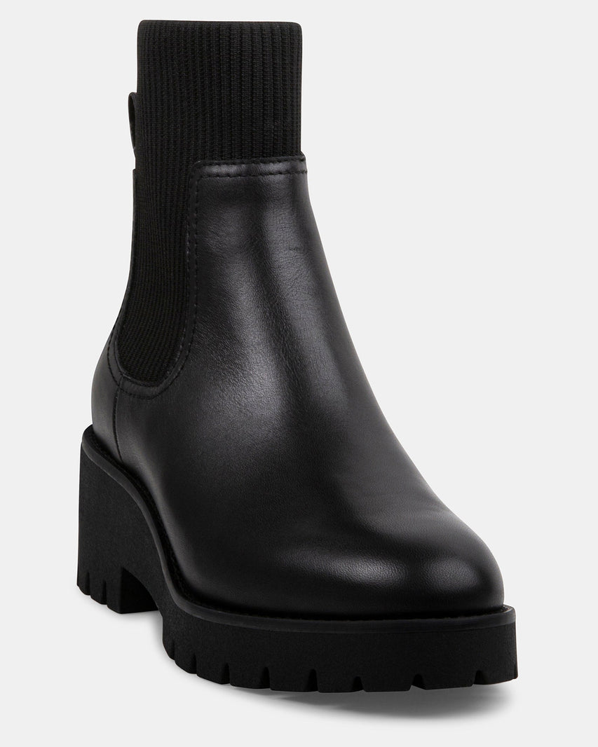 DELTA BLACK LEATHER - Women's Shoes - Steve Madden Canada