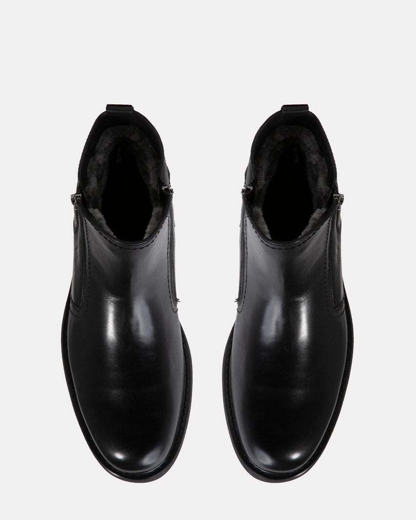 DIXON BLACK LEATHER - Men's Shoes - Steve Madden Canada