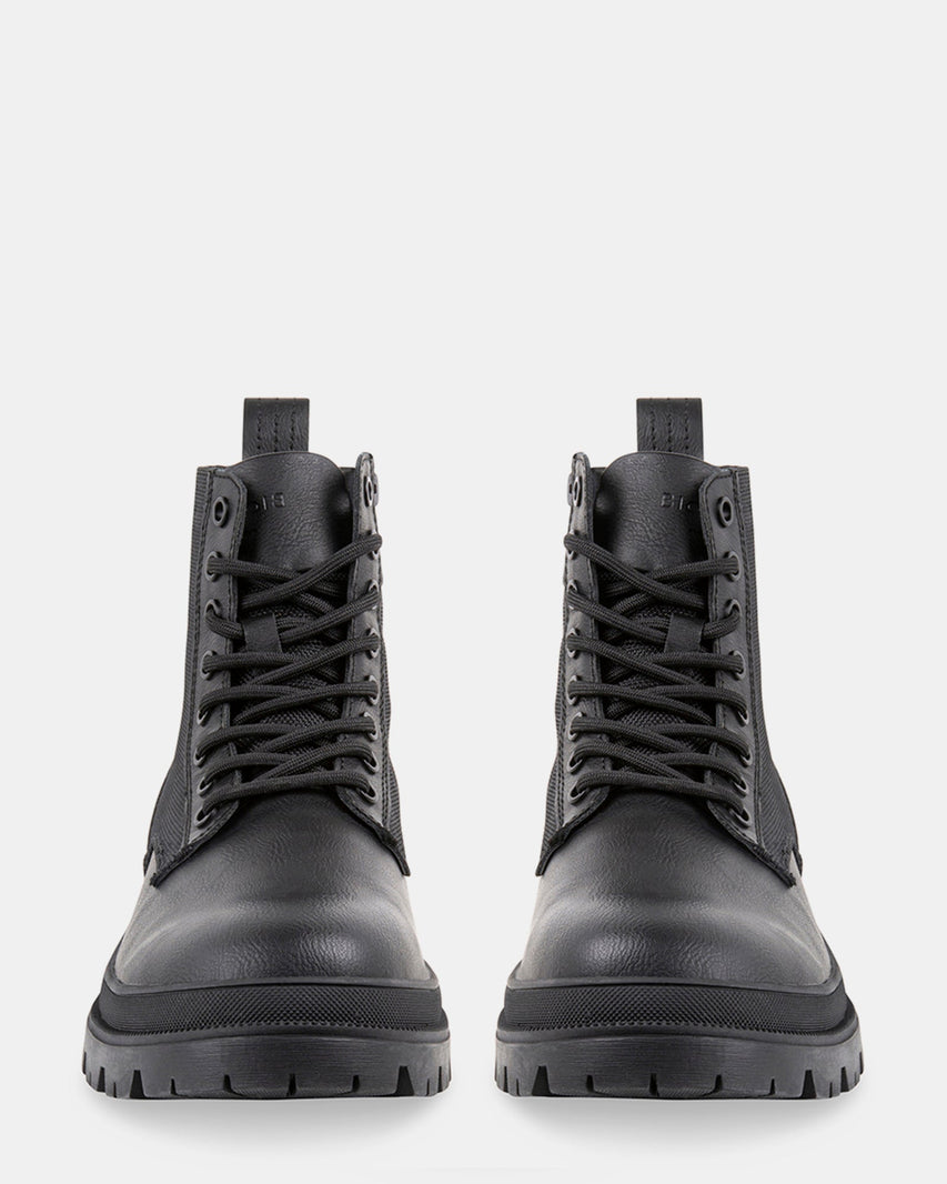 BRONN BLACK LEATHER - Men's Shoes - Steve Madden Canada