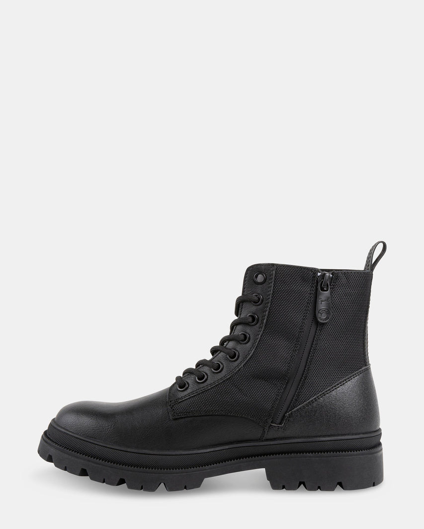 BRONN BLACK LEATHER - Men's Shoes - Steve Madden Canada