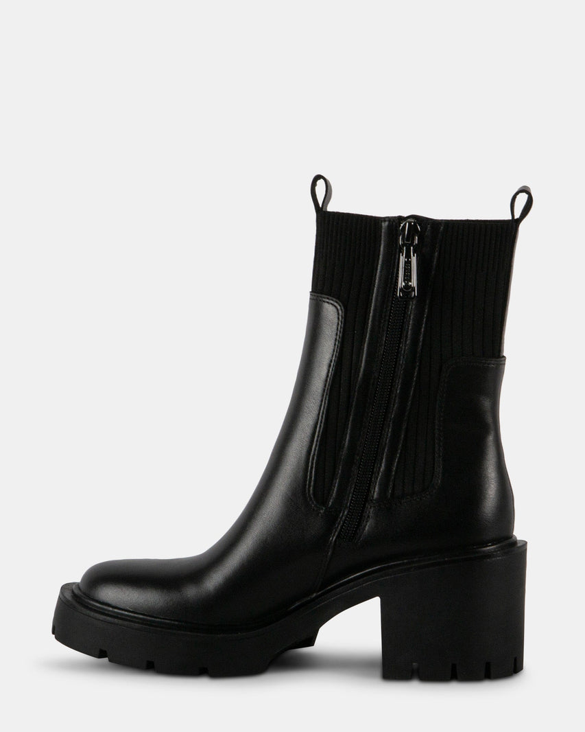 IDRIS BLACK LEATHER - Women's Shoes - Steve Madden Canada