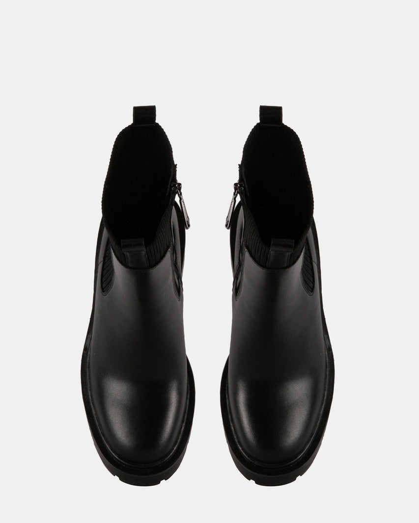 IDRIS BLACK LEATHER - Women's Shoes - Steve Madden Canada
