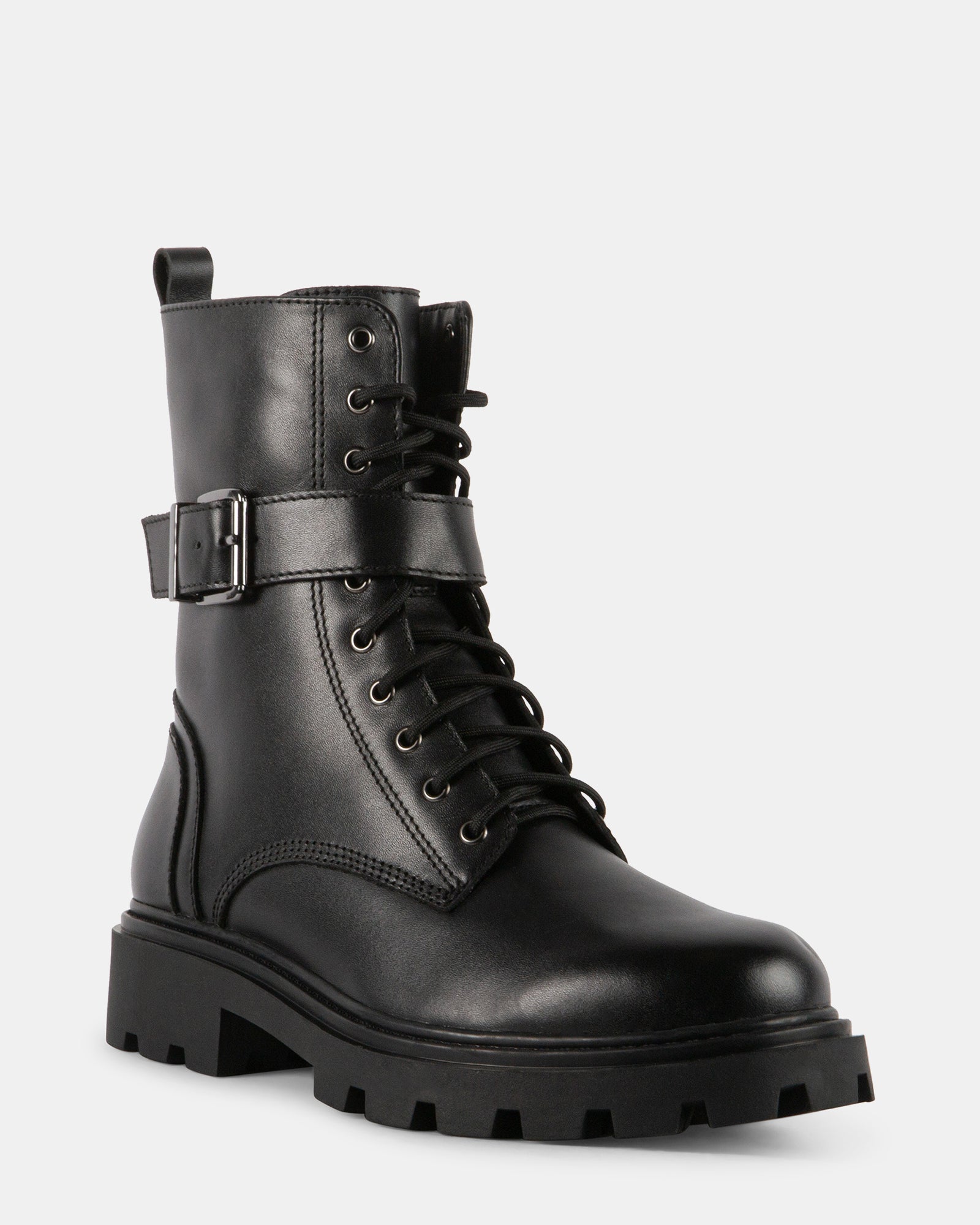 JOELLE BLACK LEATHER - Women's Shoes - Steve Madden Canada