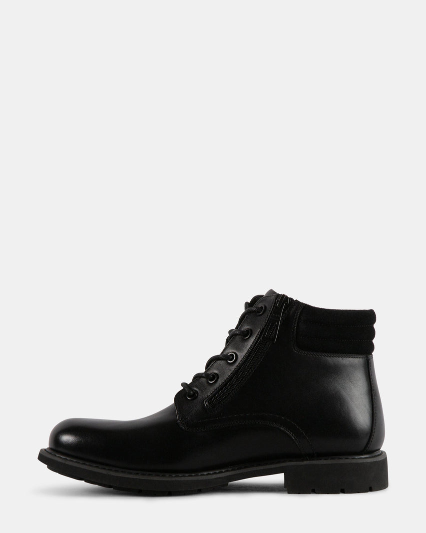 DAVON BLACK LEATHER - Men's Shoes - Steve Madden Canada