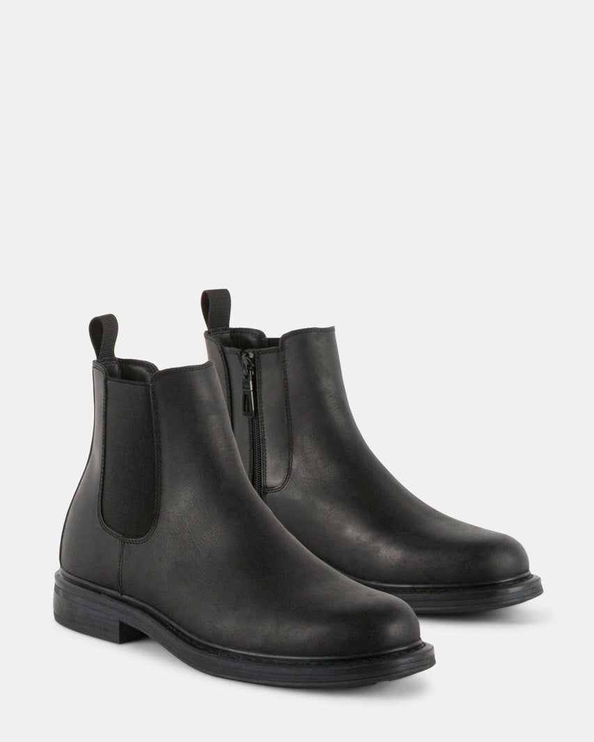 LEANDRO BLACK LEATHER - Men's Shoes - Steve Madden Canada
