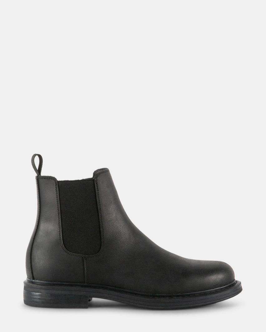 LEANDRO BLACK LEATHER - Men's Shoes - Steve Madden Canada