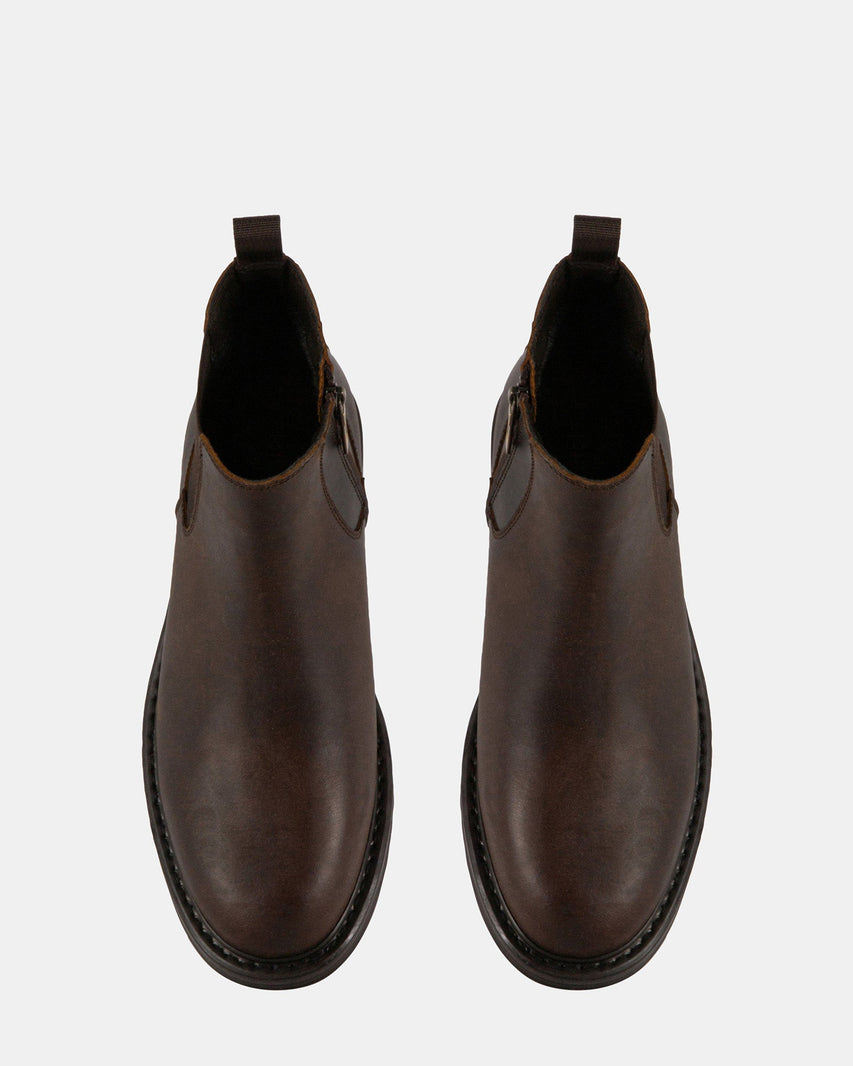 LEANDRO BROWN LEATHER - Men's Shoes - Steve Madden Canada