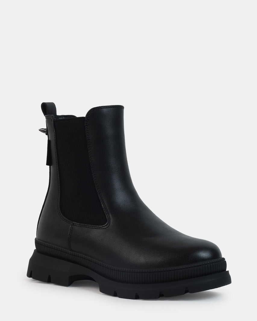 NOELENE BLACK LEATHER - Women's Shoes - Steve Madden Canada