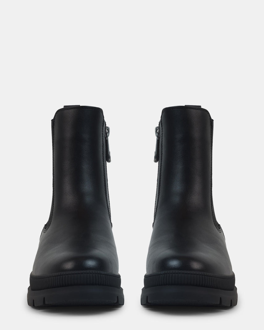 NOELENE BLACK LEATHER - Women's Shoes - Steve Madden Canada