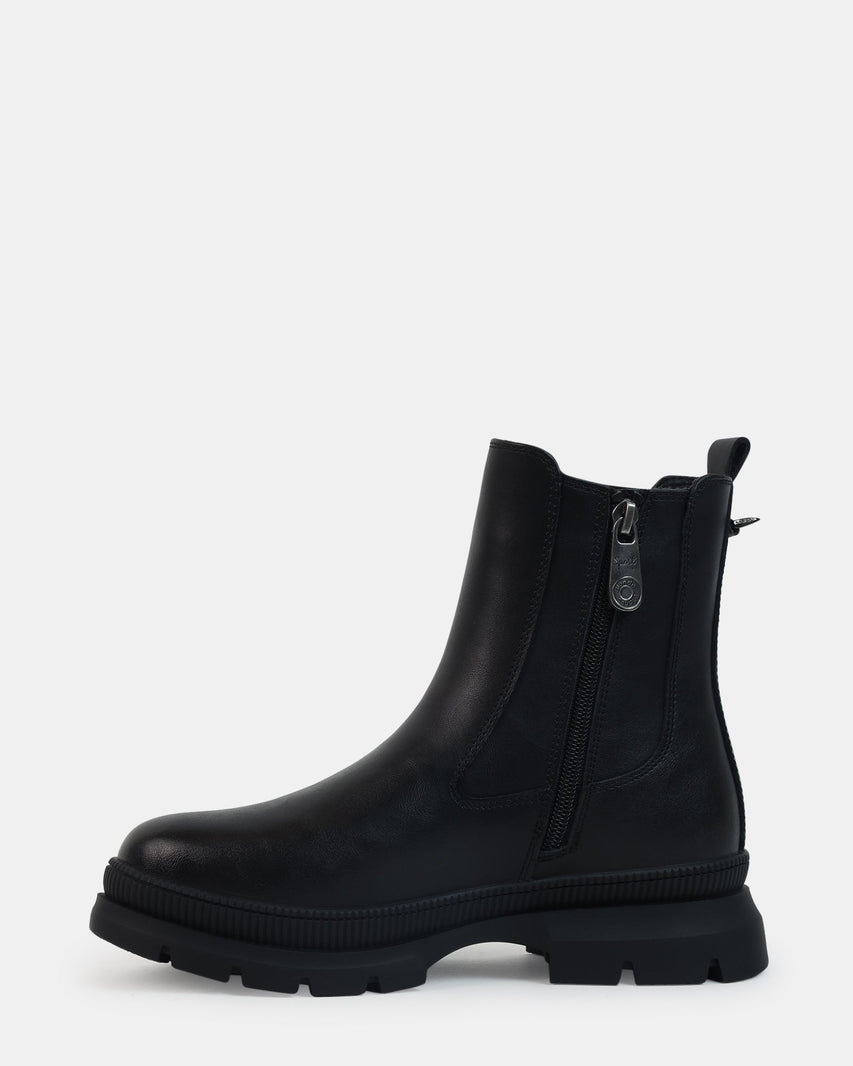 NOELENE BLACK LEATHER - Women's Shoes - Steve Madden Canada