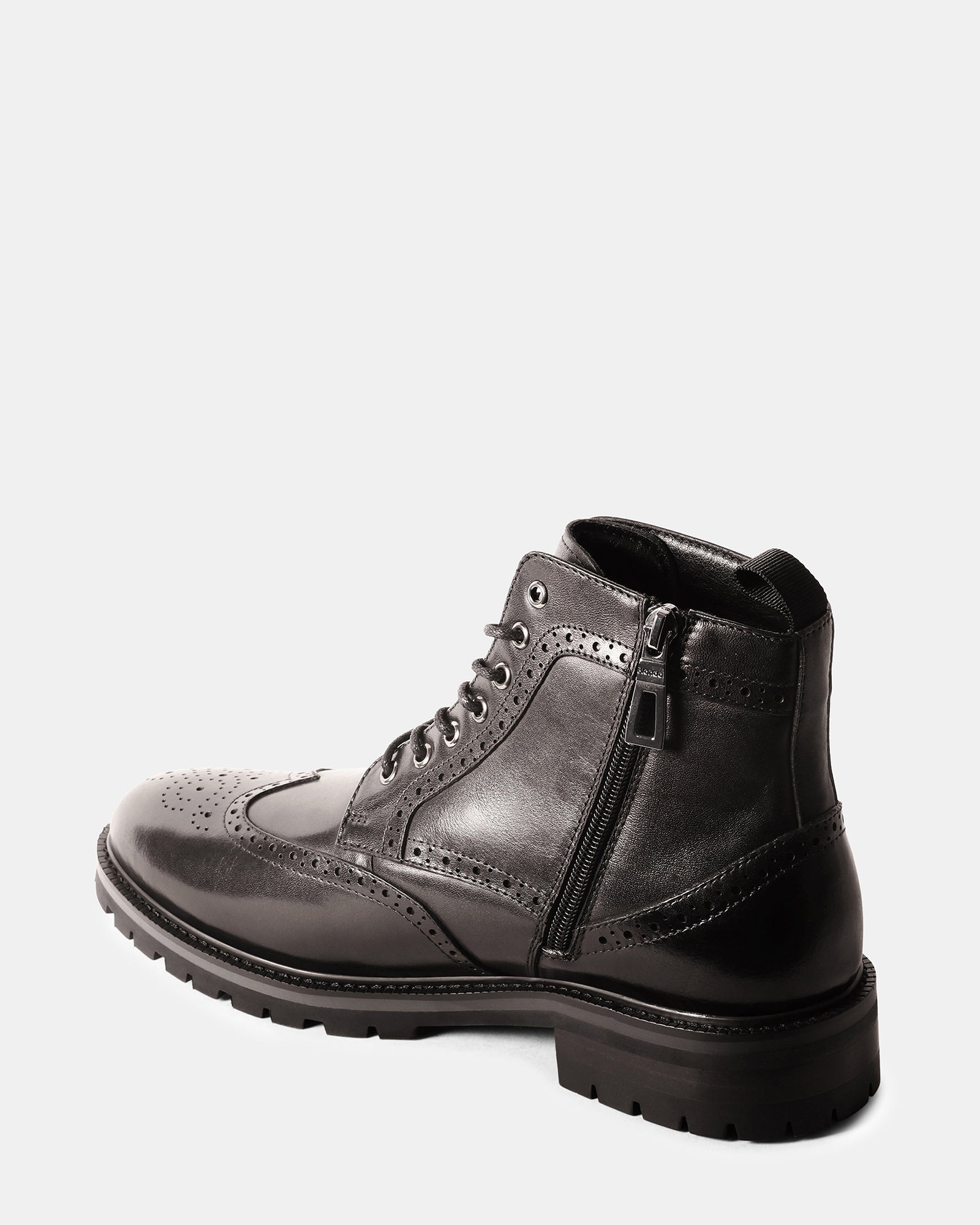 SANTOS BLACK LEATHER - Men's Shoes - Steve Madden Canada