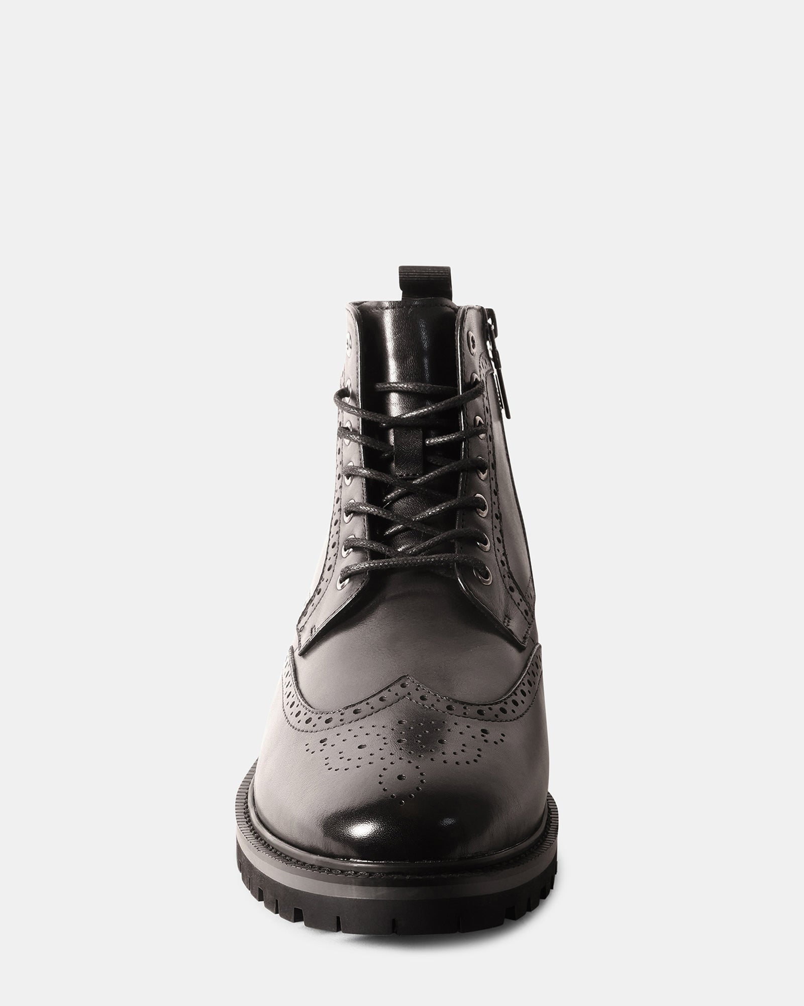 SANTOS BLACK LEATHER - Men's Shoes - Steve Madden Canada