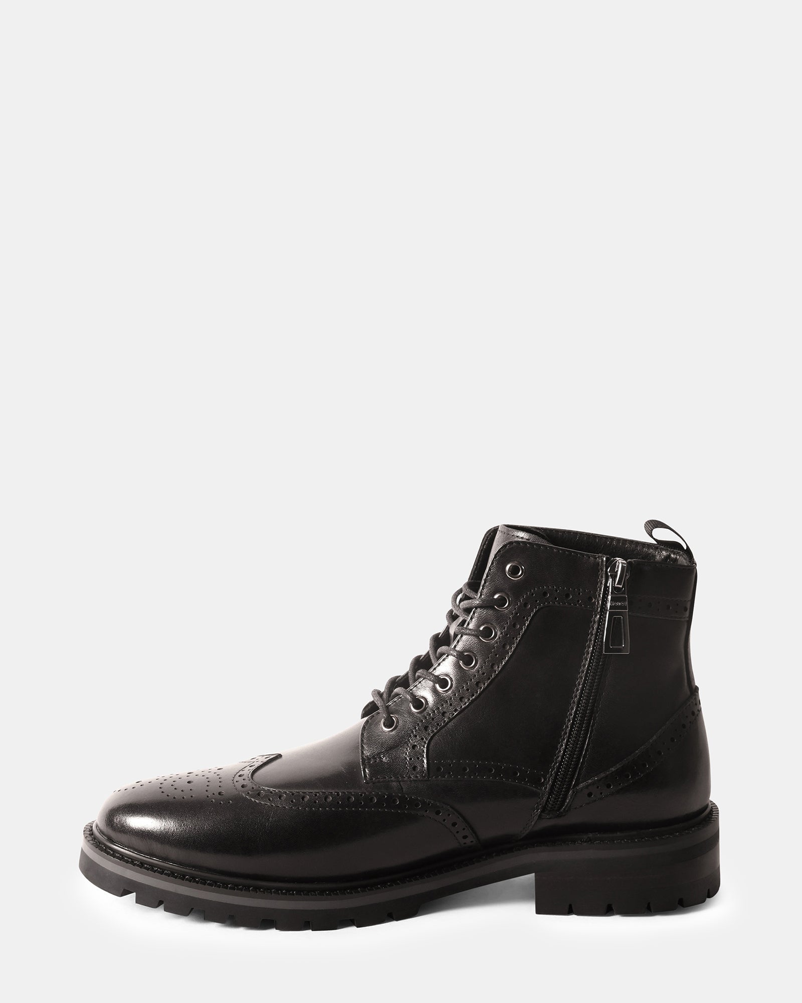 SANTOS BLACK LEATHER - Men's Shoes - Steve Madden Canada