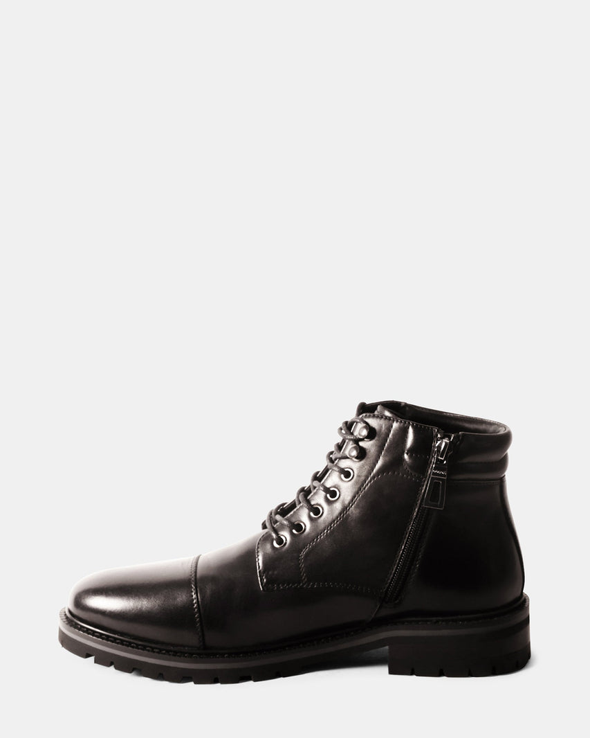 SERGIO BLACK LEATHER - Men's Shoes - Steve Madden Canada