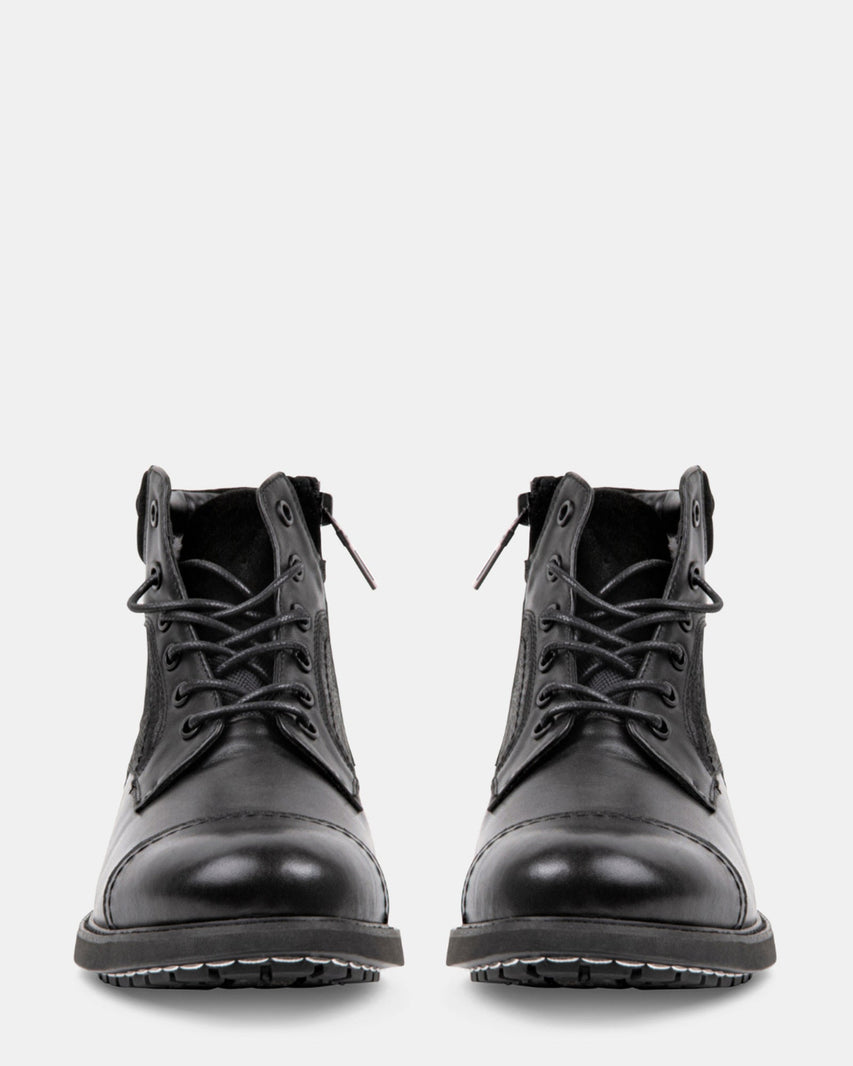 DARIN BLACK LEATHER - Men's Shoes - Steve Madden Canada
